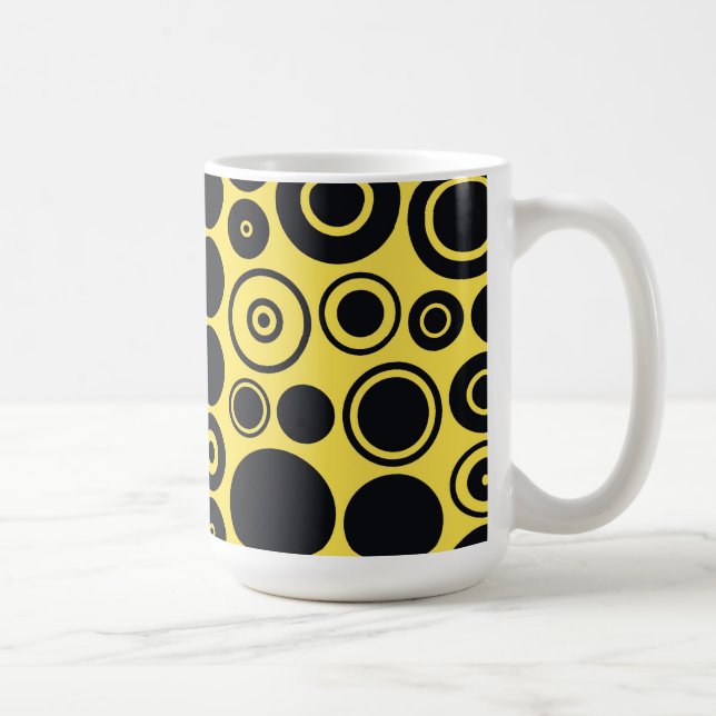 Caneca De Café Amarelo, preto - Círculos retrorreflectores (Direita)