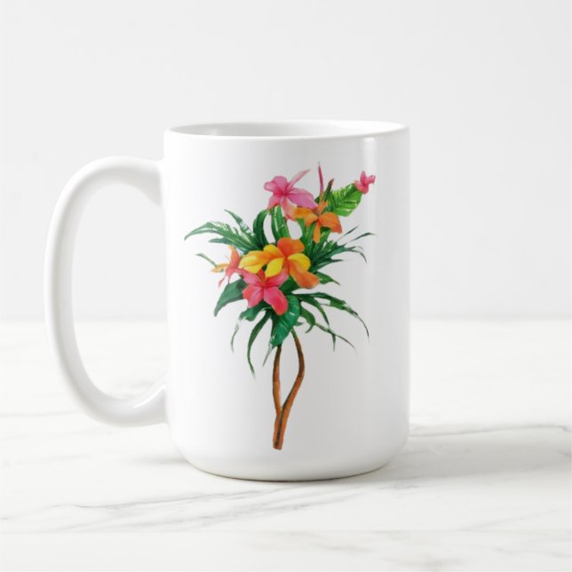 Caneca De Café Amarelo-rosa-tropical (Esquerda)