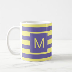 Caneca De Café Amarelo roxo (ou cores personalizadas) Monograma d