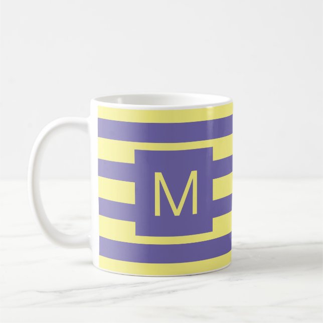 Caneca De Café Amarelo roxo (ou cores personalizadas) Monograma d (Esquerda)