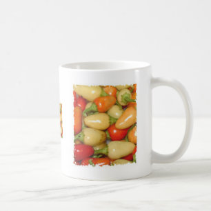 Caneca De Café Amarelo vermelho e laranja dos pimentos