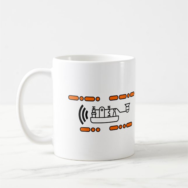 Caneca De Café Amateur Ham Radio Morse Code CQ Dx (Esquerda)