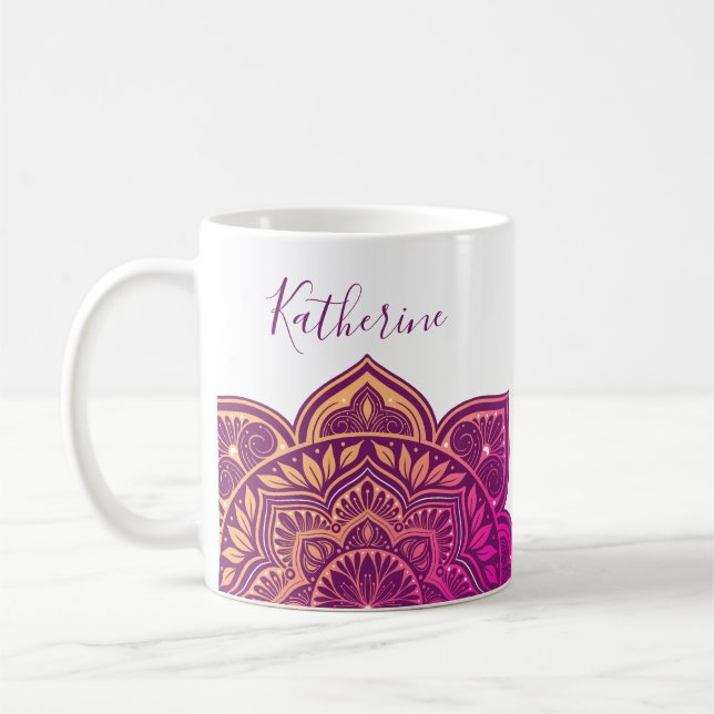 Caneca De Café Amaya Mandala Personalized Mug (Esquerda)