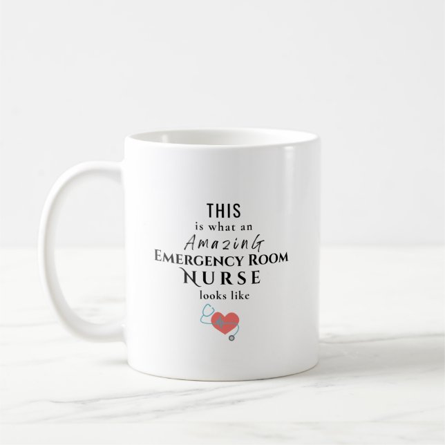 Caneca De Café Amazing Emergency Room Nurse Personalized (Esquerda)