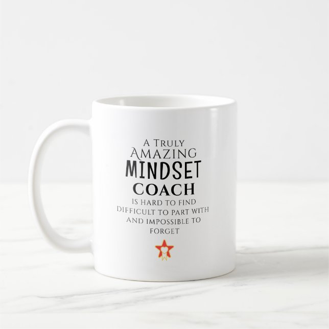 Caneca De Café Amazing Mindset Coach Hard To Find Personalized (Esquerda)