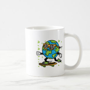 Caneca De Café Ambiente ambiental do Dia da Terra de Skateboard