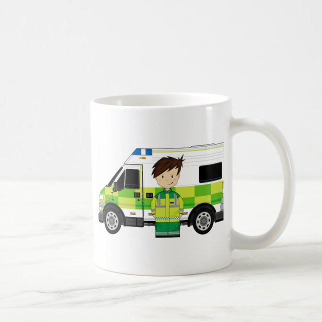 Caneca De Café Ambulância bonito dos desenhos animados e EMT (Direita)