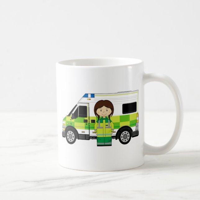 Caneca De Café Ambulância dos desenhos animados e EMT (Direita)