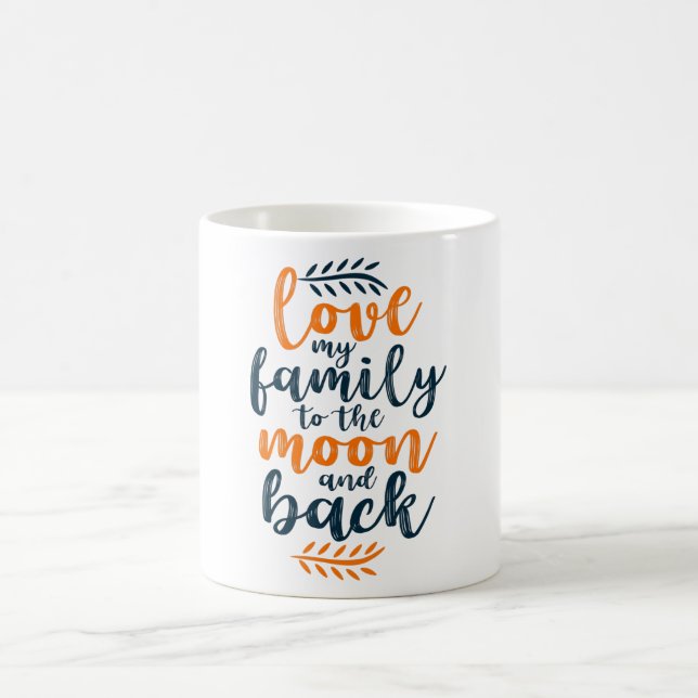 Caneca De Café Ame a minha família à lua e às costas (Centro)