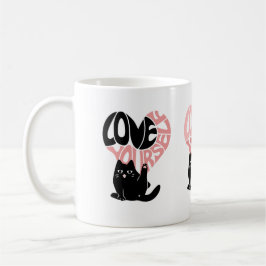 Caneca De Café Ame a Si Mesmo Gato Engraçado