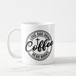 Caneca De Café Ame Deus Beba Café Leia Livros