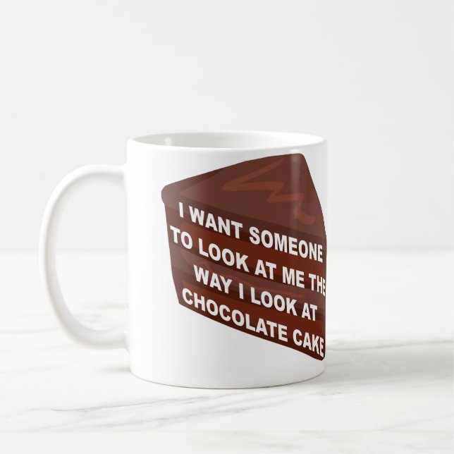 Caneca De Café Ame-Me Como Chocolate Cake Engraçado (Esquerda)