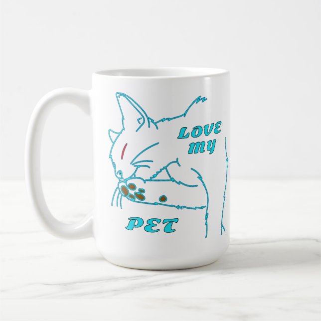 CANECA DE CAFÉ AME MEU GATO DE AQUA (Esquerda)