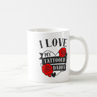 Caneca De Café Ame Meu Pai Tatuado Dizendo _ Rosa Tatuagem Desenh