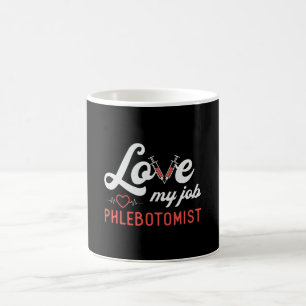 Caneca De Café Ame Meu Trabalho Phlebotomista Enfermando Retro Ph