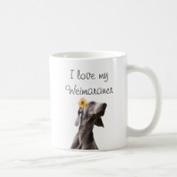 Ame Meu Weimaraner Mug Artístico Girassol