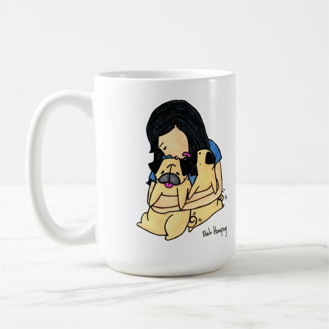Caneca De Café Ame meus Pugs (Esquerda)