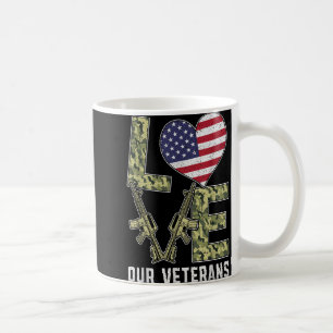 Caneca De Café Ame Nosso Dia dos Veteranos Orgulha Bandeira Milit