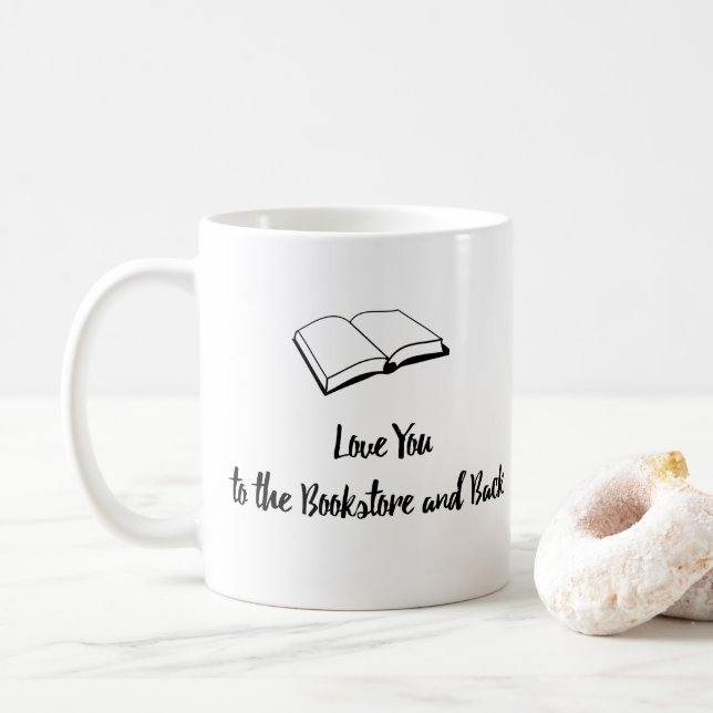 Caneca De Café Ame-o à livraria e à parte traseira (Com Donut)