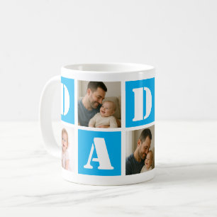 Caneca De Café Ame o Dia dos Pais 5 Colagem de Fotos Papai Pers