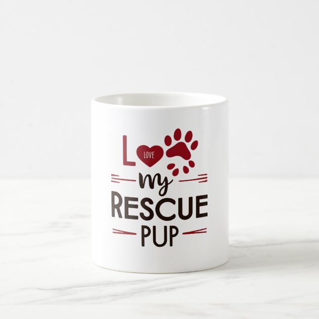Caneca De Café Ame O Meu Resgate Pup Mug (Centro)