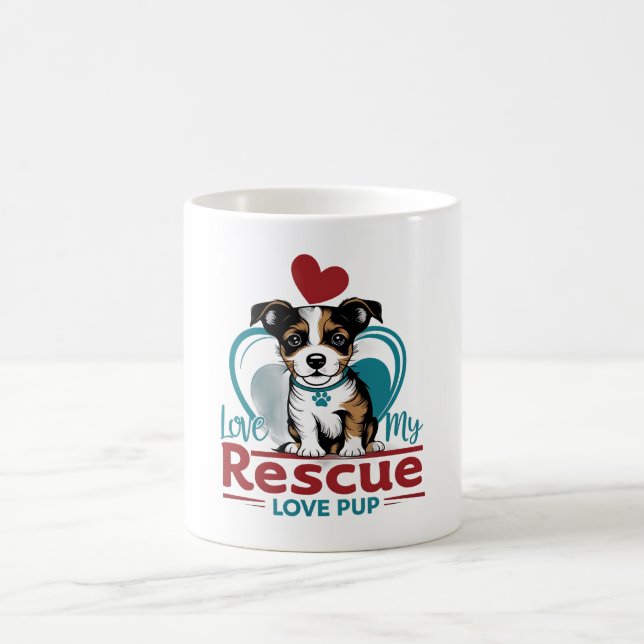 Caneca De Café Ame O Meu Resgate Pup Mug (Centro)