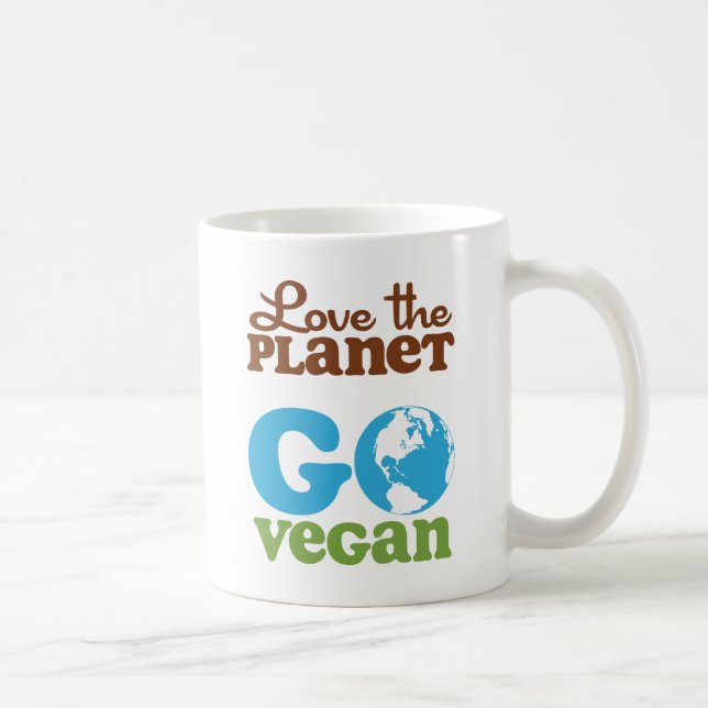 Caneca De Café Ame o planeta vão Vegan (Direita)