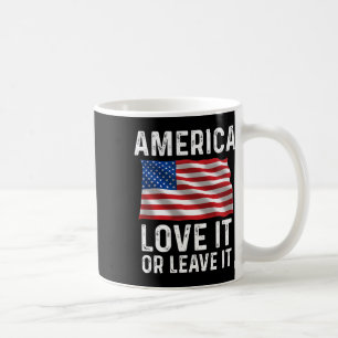 Caneca De Café Ame Ou Deixe Patriótico Americano Bandeira EUA Co