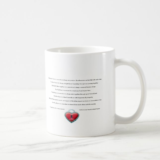 Caneca de café - ame rosas e poema de Lockheart da (Direita)