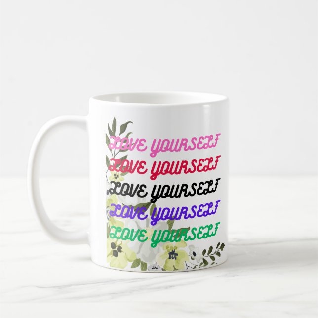 Caneca De Café Ame-se inspiração motivacional (Esquerda)