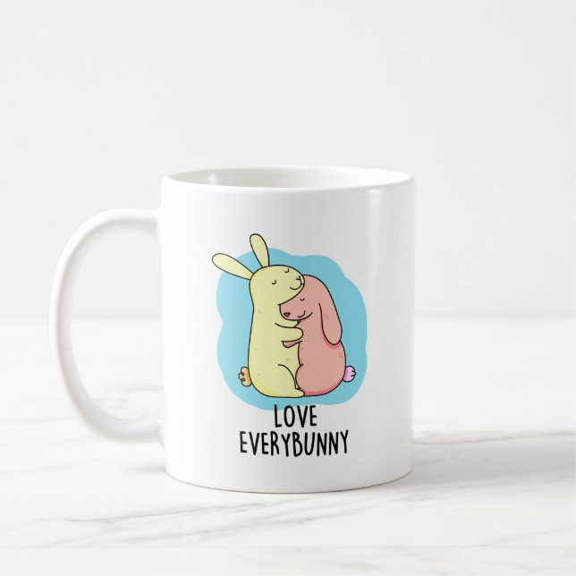 Caneca De Café Ame Todos Os Coelhos Engraçados (Esquerda)