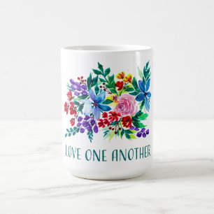 Caneca De Café Ame Uns aos Outros Phoebe Floral Inspirador
