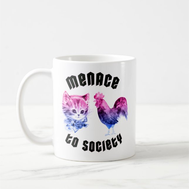 Caneca De Café Ameaça Bissexual à Sociedade (Esquerda)