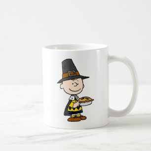 Caneca De Café Amendoins   Charlie Brown Pilgrim