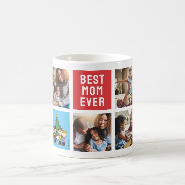 Caneca De Café Amendoins de Natal | Colagem de Fotografias da Mãe (Centro)