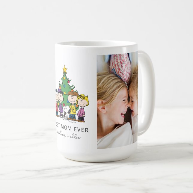 Caneca De Café Amendoins de Natal | Melhor Foto Da Mãe Nunca (Frente Esquerda)