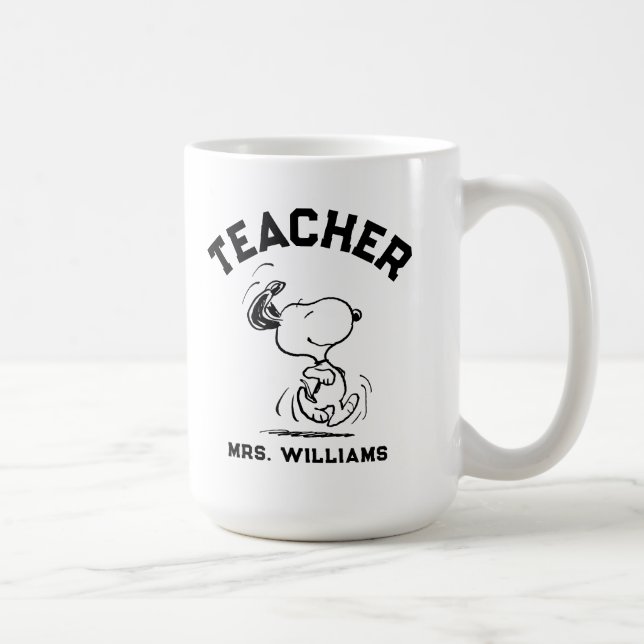 Caneca De Café Amendoins | Professor de dança feliz de Snoopy (Direita)