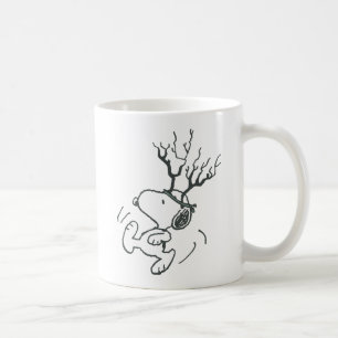 Caneca De Café Amendoins   Snoopy Reindeer