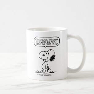 Caneca De Café Amendoins   Snoopy, você não aguenta sua vida inte