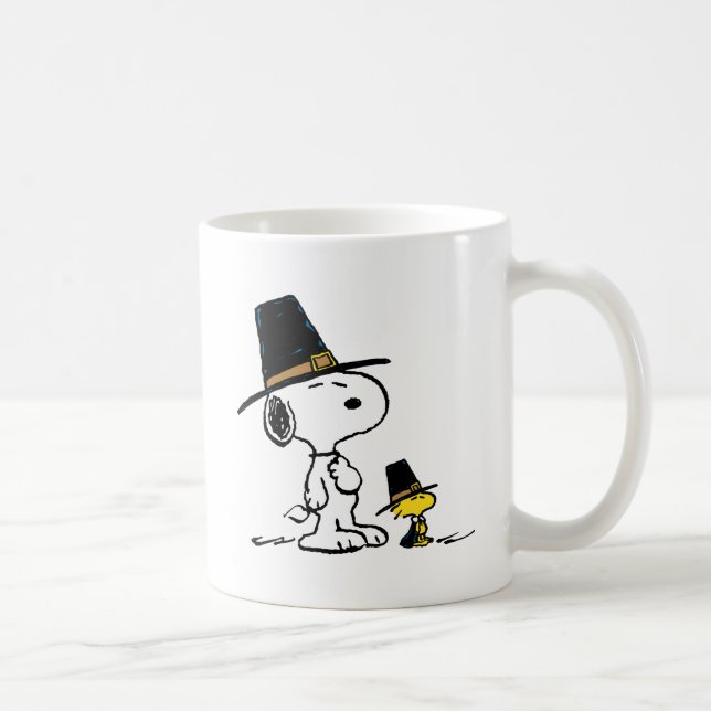 Caneca De Café Amendoins | Snoopy & Woodstock Pilgrim (Direita)