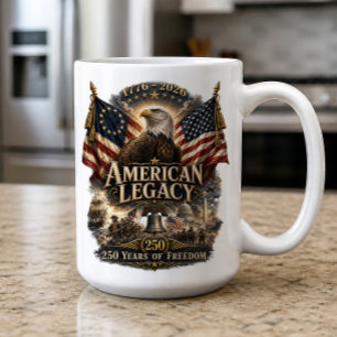 Caneca De Café América 250 Anos 1776 2026 4 de Julho