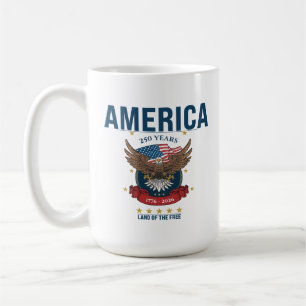 Caneca De Café América 250 Anos Terra Livre Patriótica