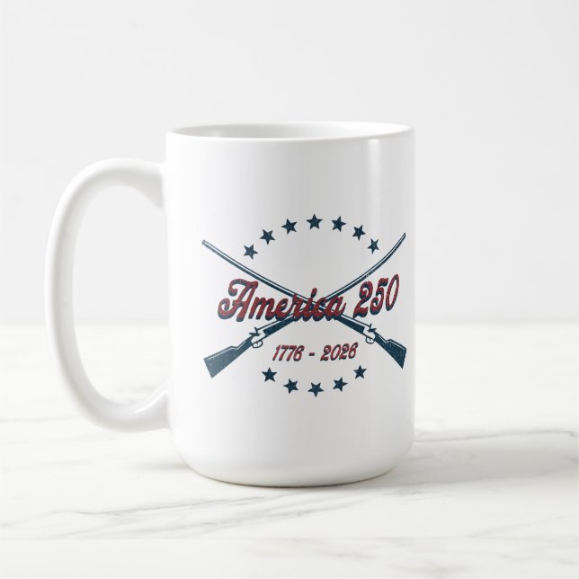 Caneca De Café America 250 Crossed Rifles Patriotic 1776-2026 (Esquerda)