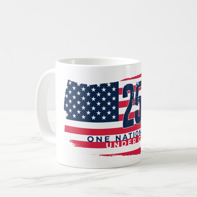 Caneca De Café  America 250 Years 1776 2026 250th Anniversary (Frente Esquerda)