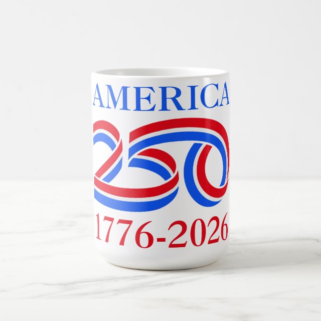 Caneca De Café America 250th Anniversary 1776-2026 Patriotic  (Centro)