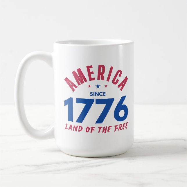CANECA DE CAFÉ AMÉRICA DESDE 1776 TERRA DA LIBERDADE  (Esquerda)