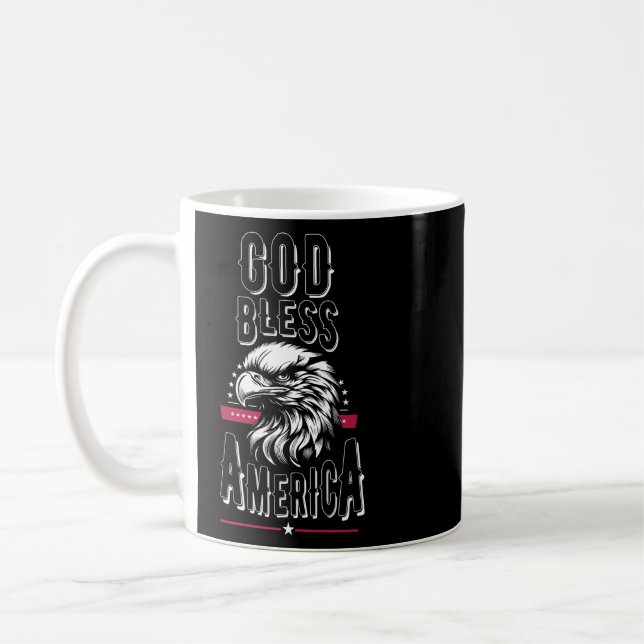 Caneca De Café América deus abençoe, águia dos EUA (Esquerda)