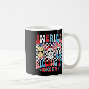 Caneca De Café América Groovy Matando desde 1776 Horror 4 de Julh