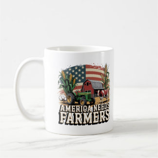Caneca De Café America Needs Farmers Midwest Cows Corn Farm life