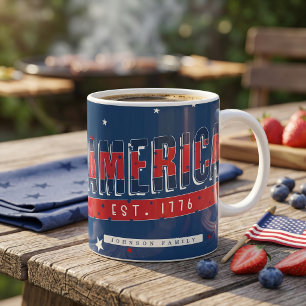 Caneca De Café América Patriótica 1776 Café 4 de Julho